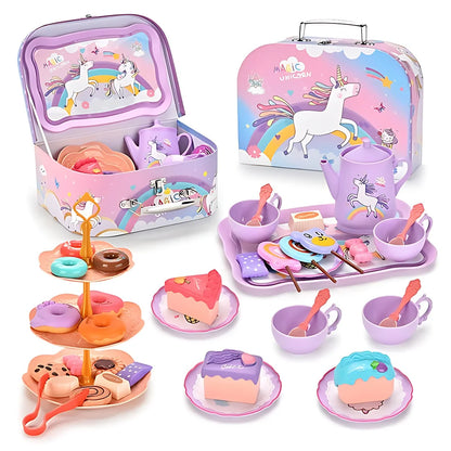 Unicorn Castle Pretend Tin Teapot Set